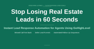 GoHighLevel for real estate agents 2026 - lead capture and follow-up automation